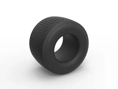Dirt Sprint racing tire 10 Scale 1 to 25 3D print model