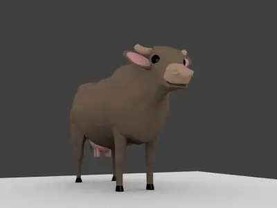 Cow cartoon 3D model
