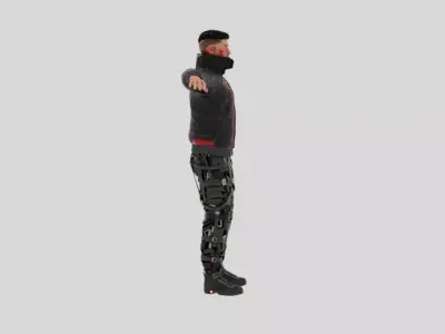 Sci-Fi Rigged male character Low-poly 3D model