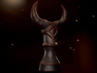 Totem demon horn Low-poly 3D model