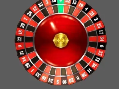 Roulette Set wooden medallion Low-poly 3D model