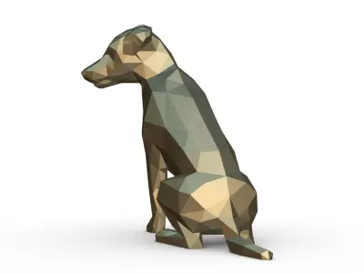 jack russell terrier low poly 3D print model