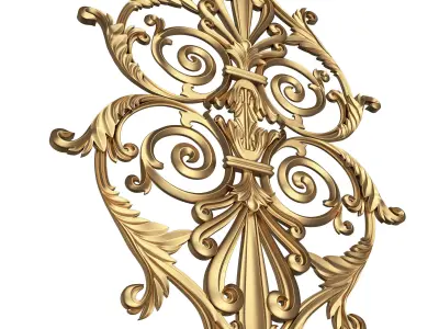 Carved Decoration Panel for CNC 02 Low-poly 3D model