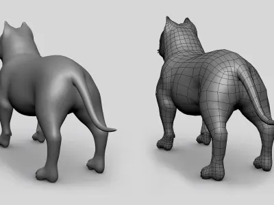 PitBull BaseMesh Low-poly 3D model