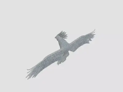 Phoenix Bird in Flight 3D Model Low-poly 3D model