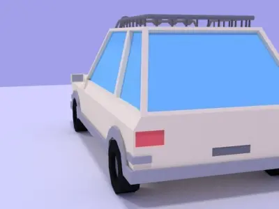 Low Poly Cartoon Car Low-poly 3D model