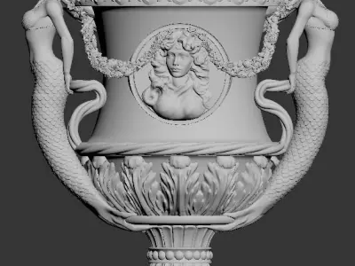 Mermaid decorative vase 80 3D model
