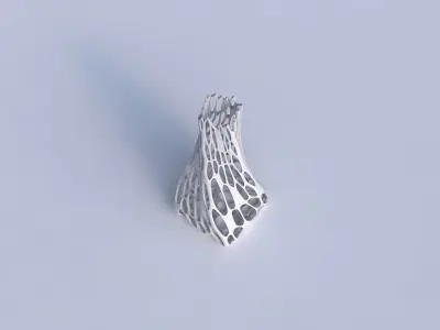 Vase twisted squeezed quadratic with cracked organic lattice  3D print model