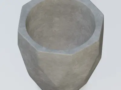 Vase32 concrete planter with hexagonal shape 3D model