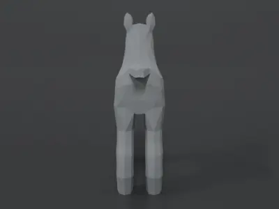 Low Poly Cartoon Standard Schnauzer Dog Low-poly 3D model