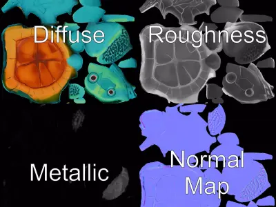 Vibrant Sea Turtle model pack Low-poly 3D model