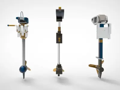 Portable engine boat 3D model