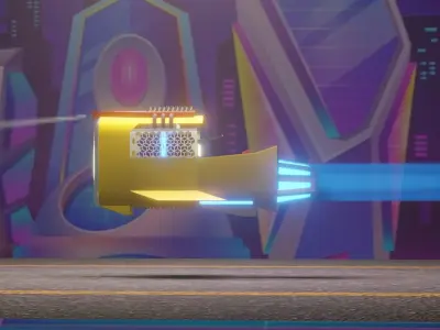 Flying sky bike cyberpunk low-poly 3D Low-poly 3D model