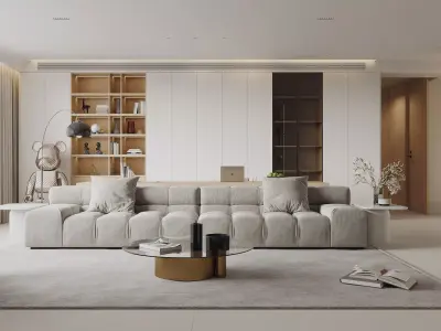 Modern living room dining room interior scenes 307 3D model