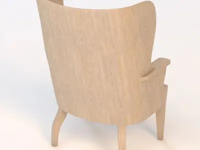 Formations Wooden Barrel Wing Chair 3D model