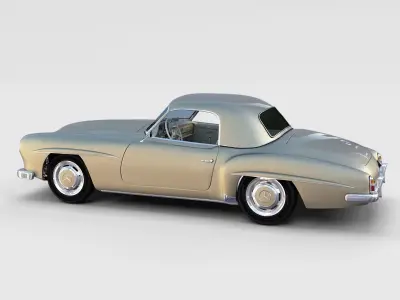 Mercedes 190SL with Interior Hard Top rev 3D model