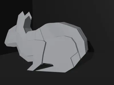 Low Poly Bunny Game Ready dog Low-poly 3D model