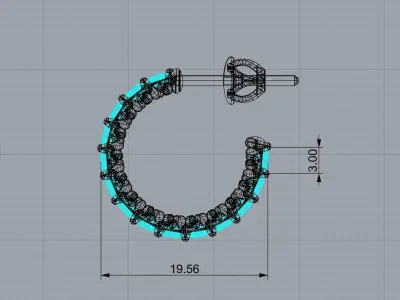 Eternity earrings plus 3 stud lock types 3D print model