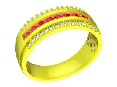 A4541 Luxury Diamond Fashion Women Band Ring 3D print model