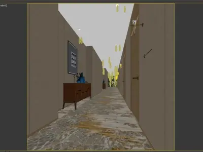 Hotel hallway 3D model