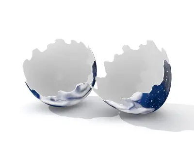 Easter Egg Cracked 11 Styles Low-poly 3D model