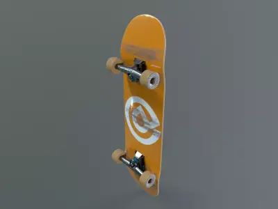 Skateboard Mid Poly Model  Low-poly 3D model