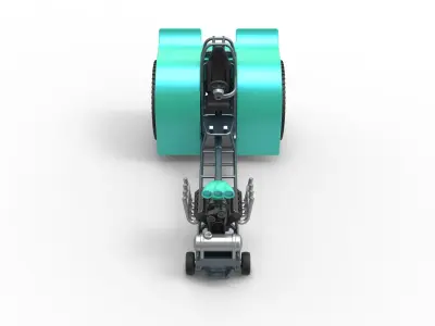  Pulling tractor with single V8 engine Scale 1 to 25 3D print model