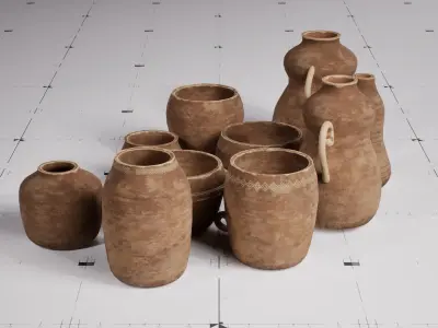 LP - PBR Pottery Pack Vol 02 Low-poly 3D model