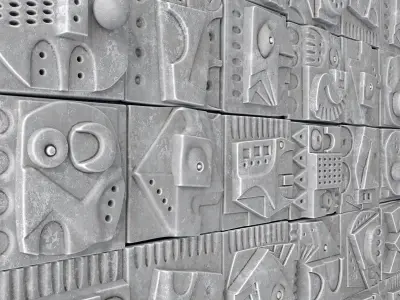Wall tile decorative pattern hieroglyph n1 3D model