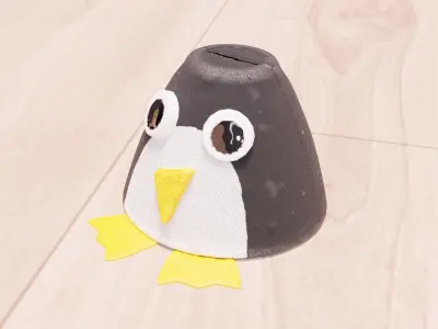 Handcrafted fun childrens eggbox characters Low-poly 3D model