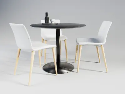 Dining Table and Chair Set 3D model