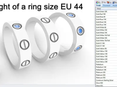 Screw Ring Set 4 Variations Size 44 3D print model