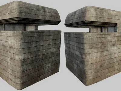 Concrete Bunker 01 PBR Low-poly 3D model