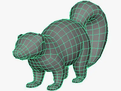 Low Poly Skunk squirrel Low-poly 3D model