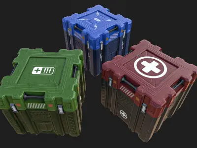 Sci-Fi Pickup Items  Pack Low-poly 3D model