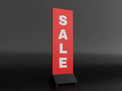 Sale - Sign Stand Free low-poly 3D model