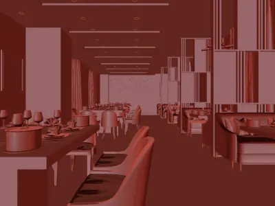 restaurant interior scenes 3D model