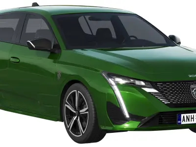 Peugeot 308 hybrid 2022 3D model