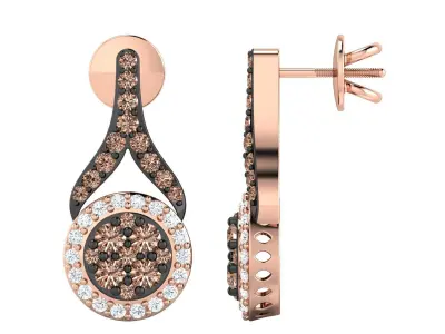 SWAZ13ER diamond earrings in rose gold 3D print model
