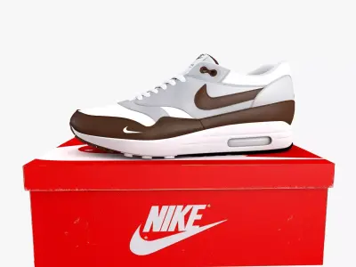 Nike Air Max 1 Leather Brown 3D model