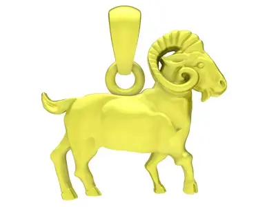 Zodiac Ram Goat Pendant Jewelry Design  4245 3D print model