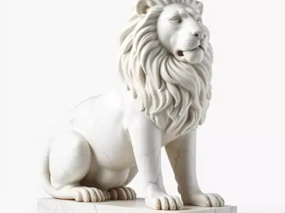 Majestic Marble Lion model pack Low-poly 3D model