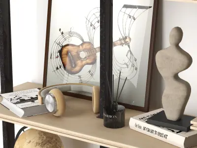 Decorative shelves 01 3D model