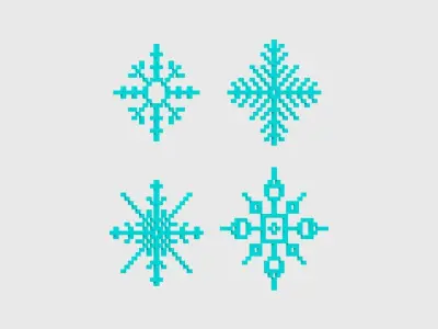 Pixel Snowflake Low-poly 3D model