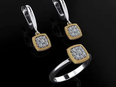 Ring and Earrings 93 3D print model