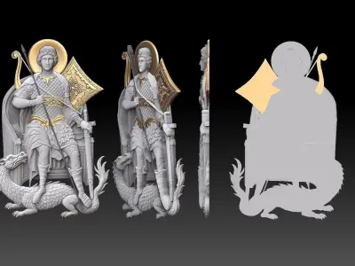 Saint George on Throne   3D print model