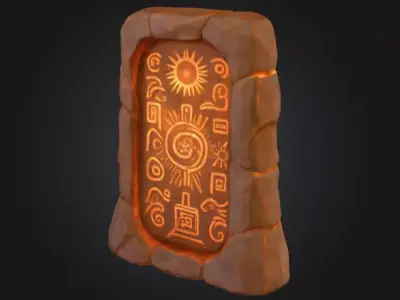 Ancient Sun Tablet Low-poly 3D model