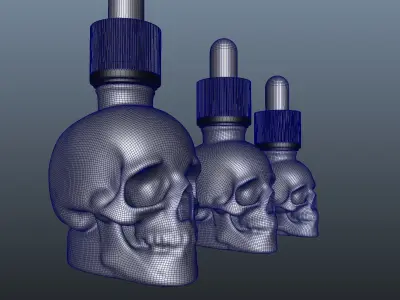 Skull Dropper Bottle 3D model