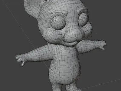 Cartoon White Tiger 3D Model Low-poly 3D model