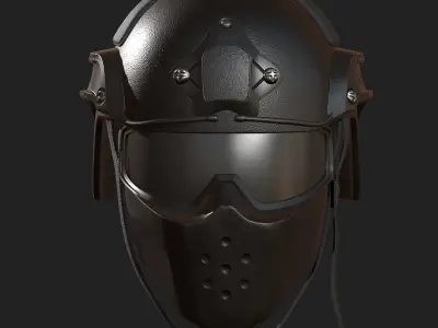 Helmet mask millitary combat soldier armor scifi fantasy  Low-poly 3D model